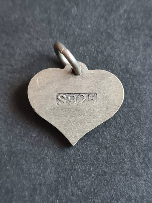 Sterling Silver Heart Pendant S925 - as per photograph