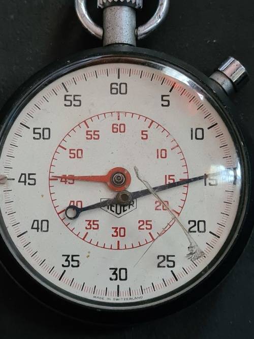 Heuer Stopwatch (not working) 55mm x 55mm - as per photograph