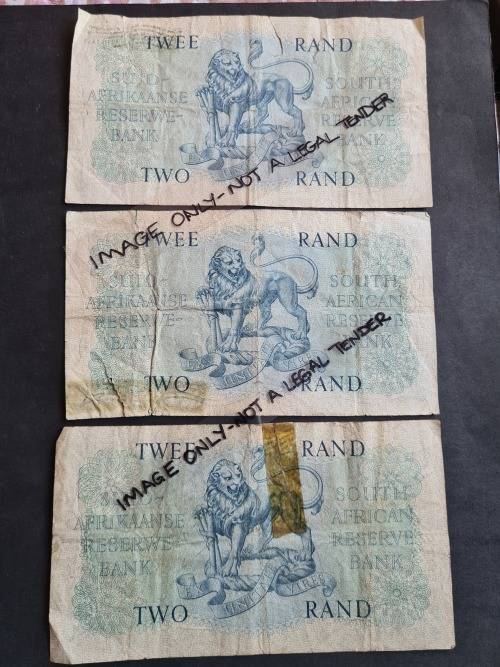 3 x G Rissik R2 Filler Notes (folds/tears/creases) - as per photograph