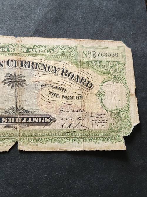 British West Africa 10 Shillings 4 January 1937 (Filler note)(tears/creases) - as per photograph