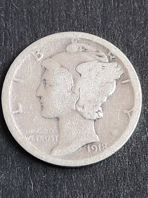 USA Mercury Dime 1918 - as per photograph per