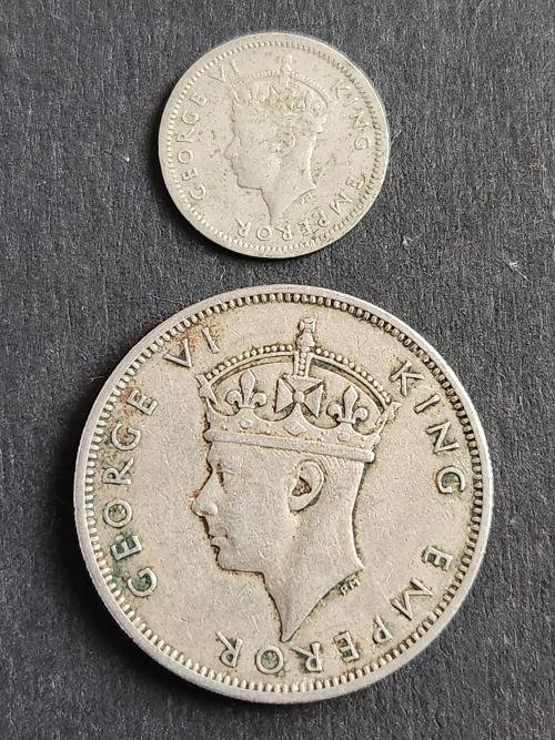 Southern Rhodesia Threepence and Two Shillings 1947 - as per photograph