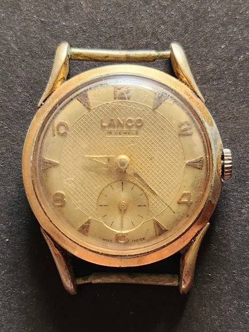 Vintage Men`s Lanco 17 Jewels Mechanical Wrist Watch (not working) - as per photograph