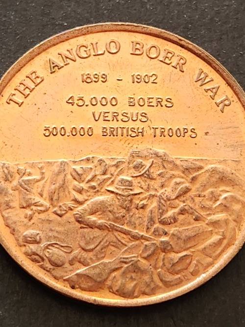 The Anglo Boer War 1899-1902 Copper Medallion (GRC) 35mm x35mm - as per photograph