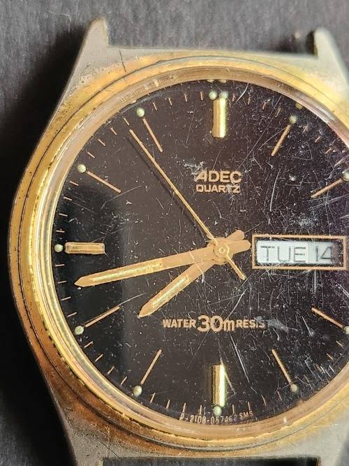 Vintage Adec Quartz movement Water Resistant Wrist Watch (not working) - as per photograph