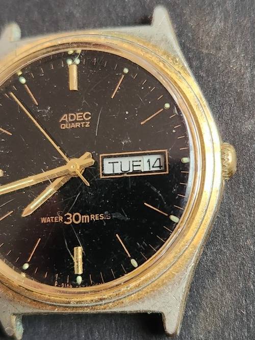 Vintage Adec Quartz movement Water Resistant Wrist Watch (not working) - as per photograph