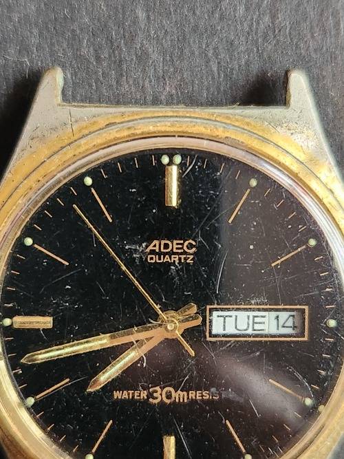 Vintage Adec Quartz movement Water Resistant Wrist Watch (not working) - as per photograph