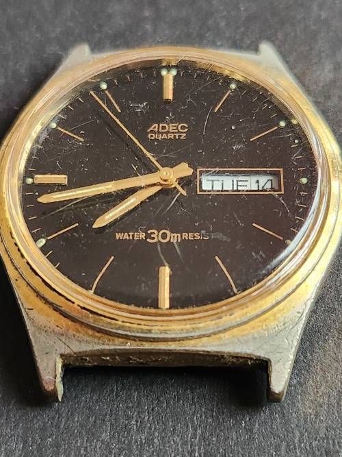 Vintage Adec Quartz movement Water Resistant Wrist Watch (not working) - as per photograph