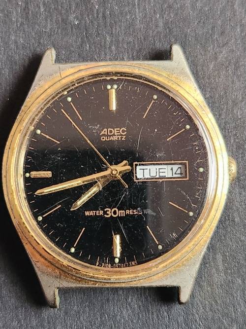 Vintage Adec Quartz movement Water Resistant Wrist Watch (not working) - as per photograph