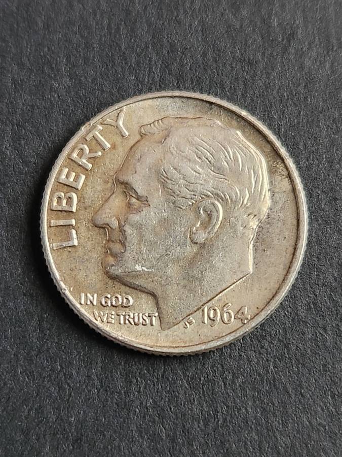 Roosevelt Dime 1964 Silver- as per photograph