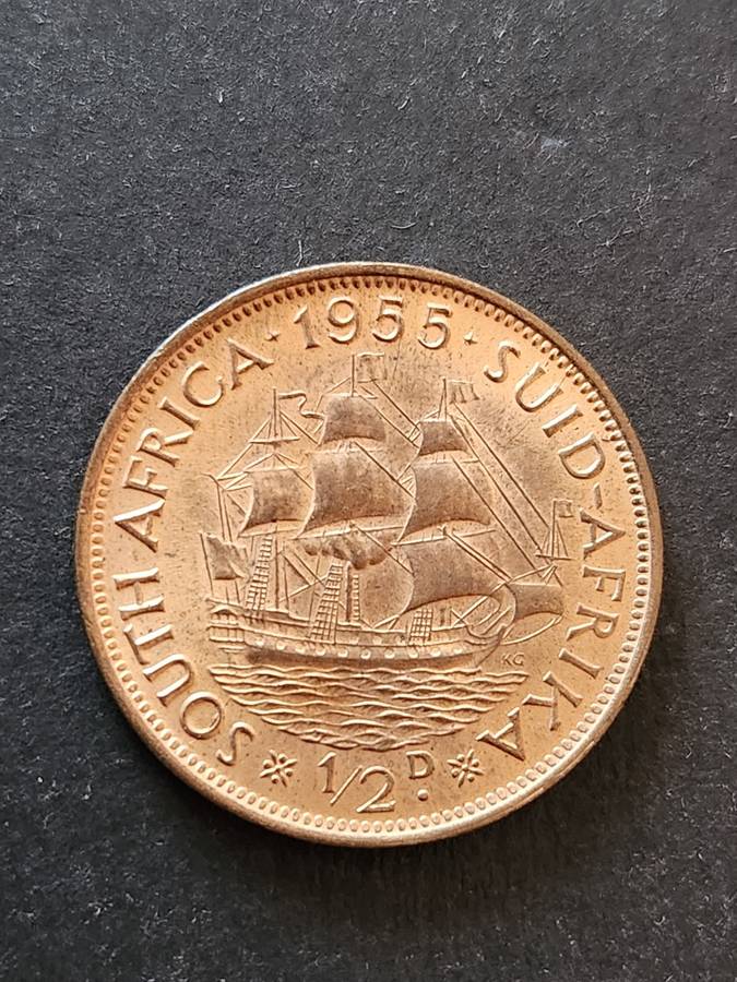 Union 1/2 Penny 1955 EF+/UNC - as per photograph