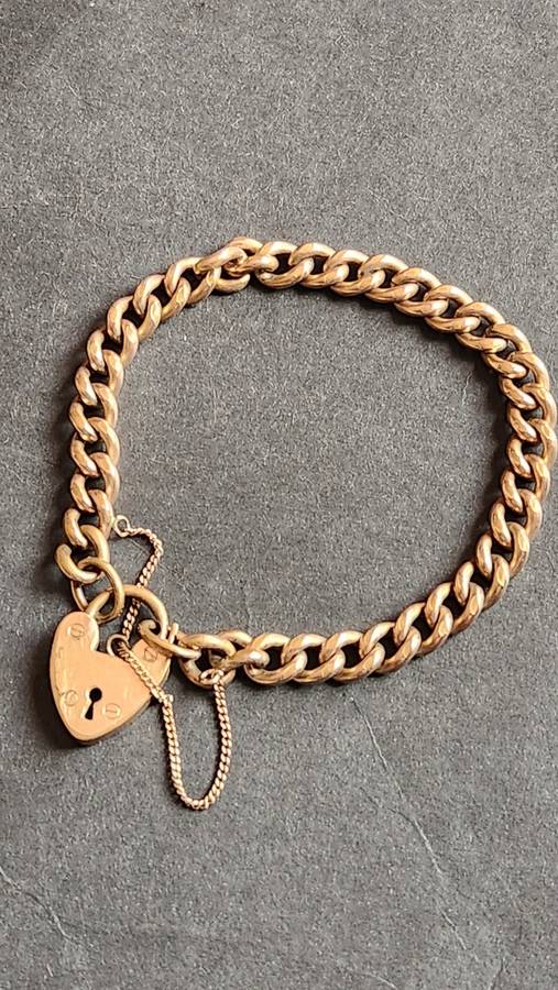 18ct Rolled Gold Lock and Bracelet 24.8g - as per photograph