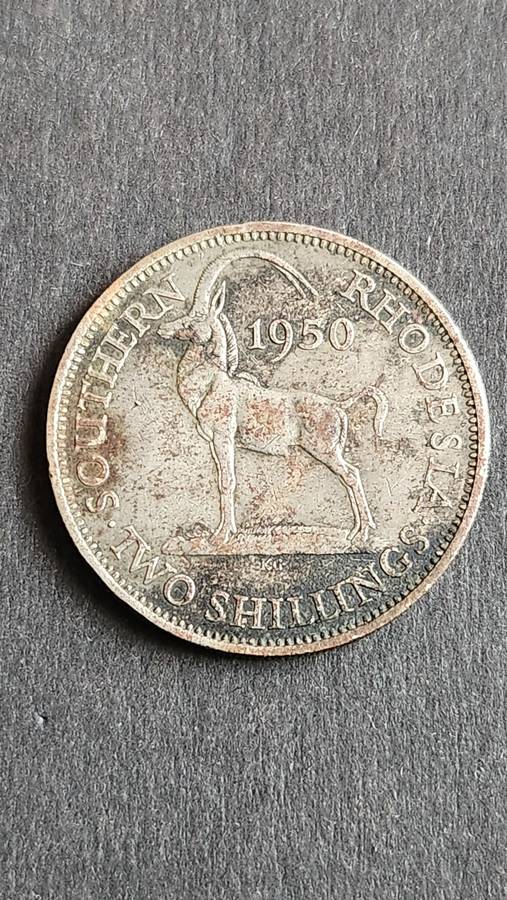 Southern Rhodesia 2 Shillings 1950 Filler Coin- as per photograph