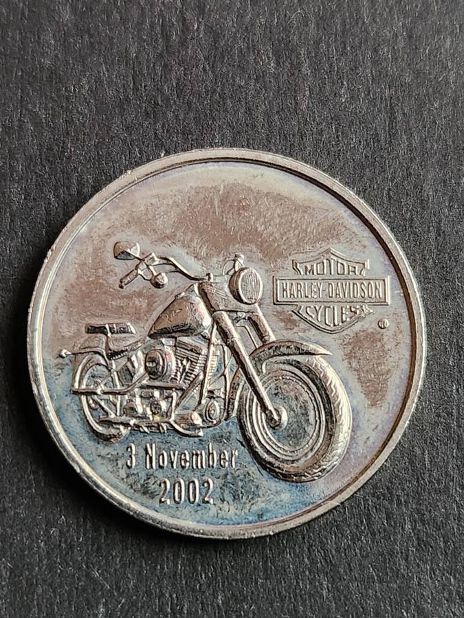 SA Mint Coin World Token Motor Harley Davidson Cycles 3 November 2002 - as per photograph