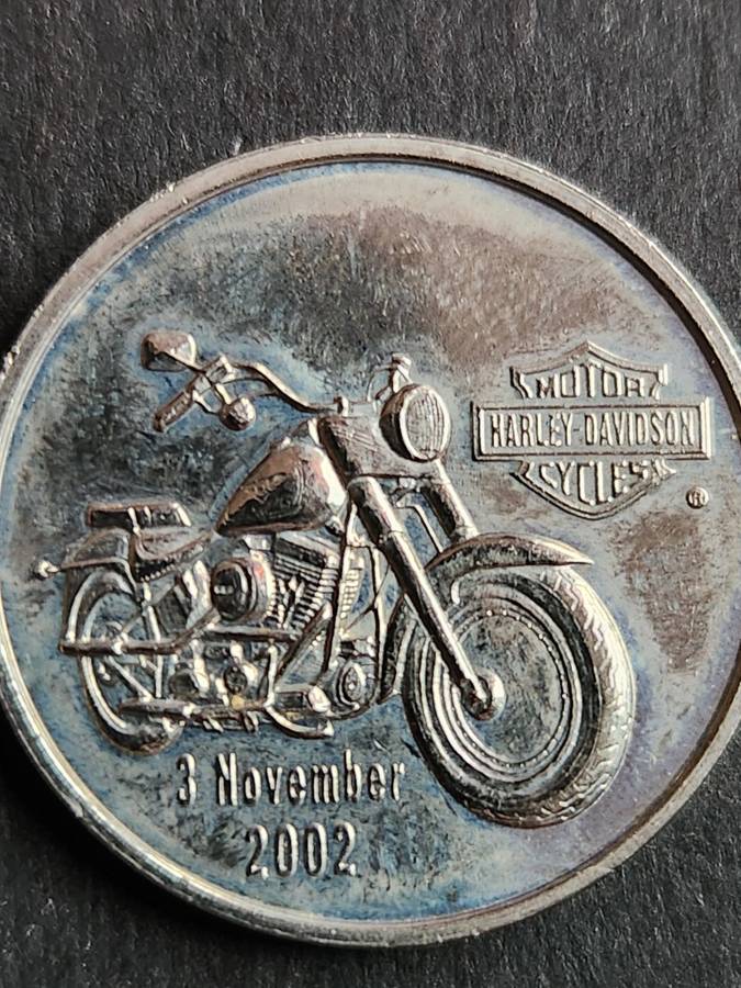 SA Mint Coin World Token Motor Harley Davidson Cycles 3 November 2002 - as per photograph