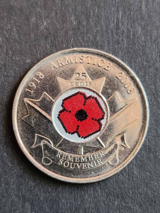Canada 25 Canada 2008 Armistice Remember Souvenir - as per photograph
