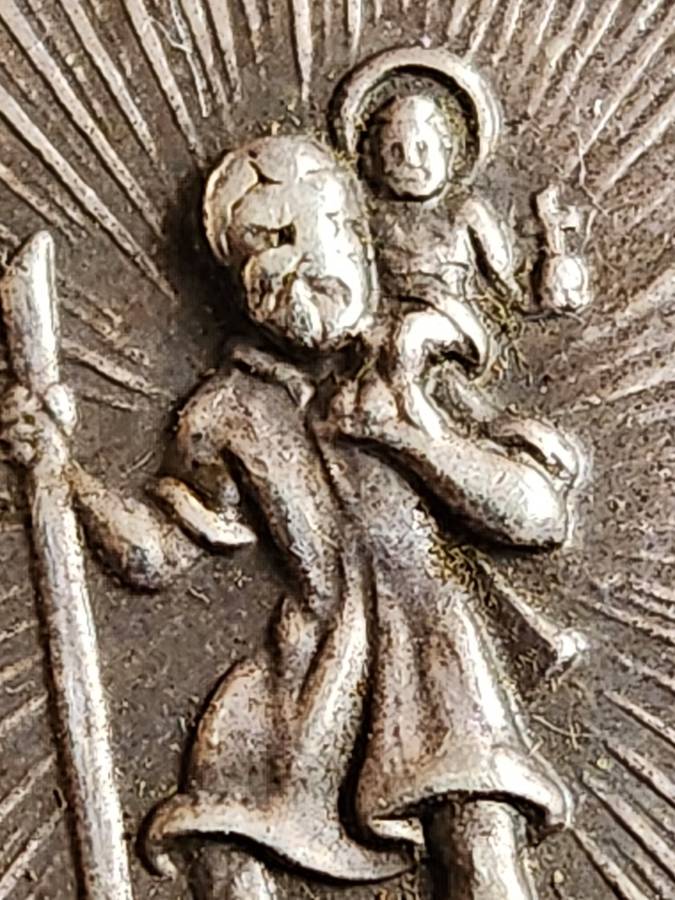 Sterling Silver Saint Christopher Pendant 8.4 grams - as per photograph