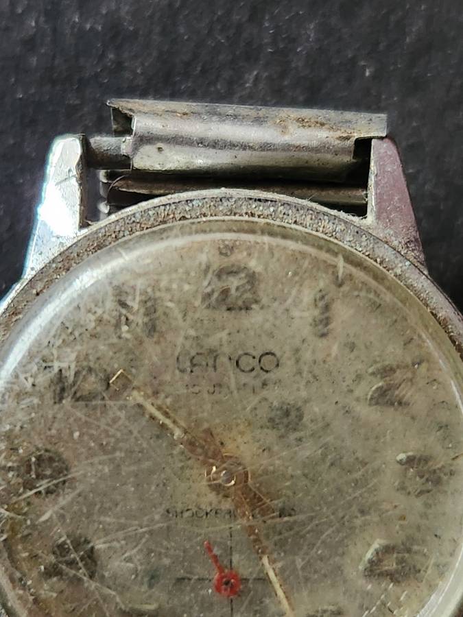 Vintage Men`s Lanco 15 Jewels Shock Proof Wrist Watch (not working)