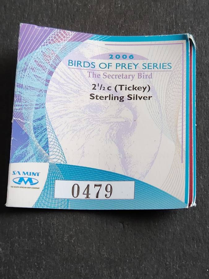 2006 Birds of Prey Series The Secretary Bird 2 1/2c Tickey Sterling Silver (1.414g) no. 0479