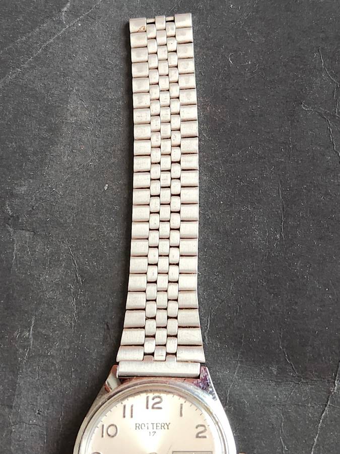 Vintage Rottery 17 Jewels Men`s Wrist Watch (not working) sold as is