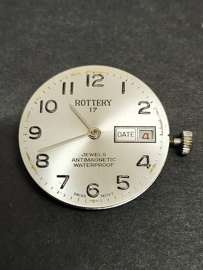 Vintage Rottery 17 Jewels Men`s Wrist Watch (not working) sold as is
