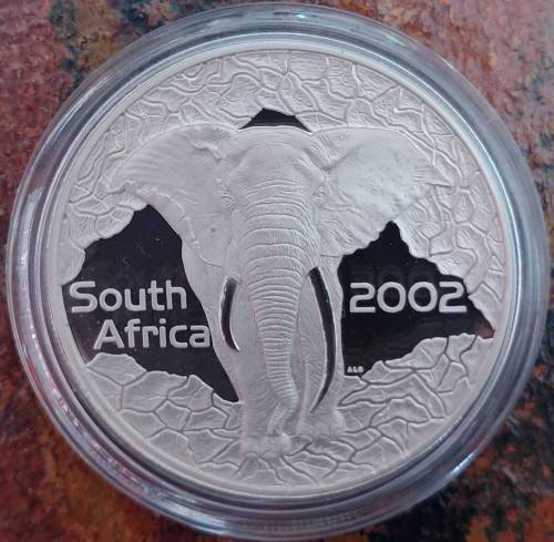 2002 SILVER PROOF 50c WILD LIFE SERIES - THE ELEPHANT