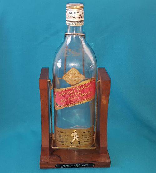 JOHNNIE WALKER (2L) BOTTLE ON WOODEN STAND