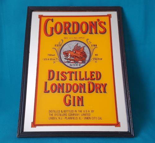 GORDON'S DRY GIN FRAMED BAR MIRROR