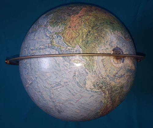 OLD REPLOGLE WORLD GLOBE, DEPICTING SOUTHERN RHODESIA ETC.