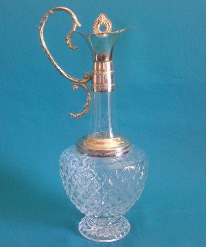 STUNNING GLASS & SILVER PLATED DECANTER/ CLARET JUG