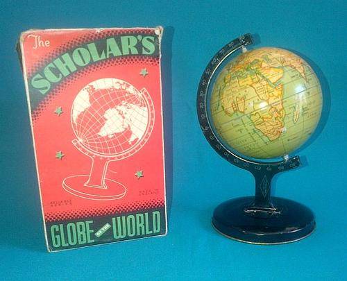 OLD WORLD GLOBE TIN, DEPICTING RHODESIA ETC. (IN ORIGINAL BOX)