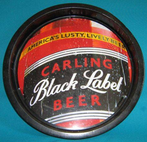 OLD CARLING BLACK LABEL BEER TIN TRAY