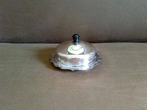 OLD SILVER PLATED BUTTER DISH