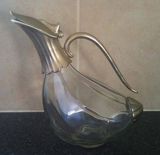 LOVLEY SILVER PLATED & GLASS JUG