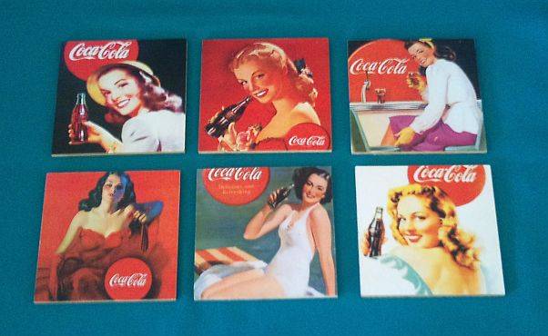 6 X COCA-COLA COASTERS