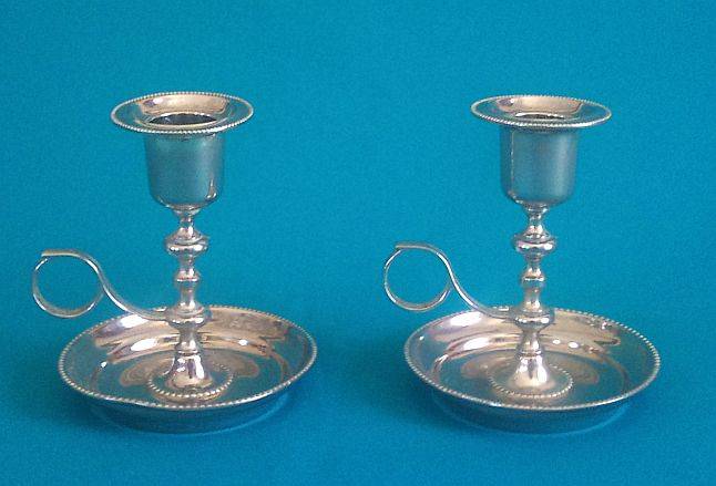 LOVELY PAIR OF SILVER PLATED CANDLE STICKS