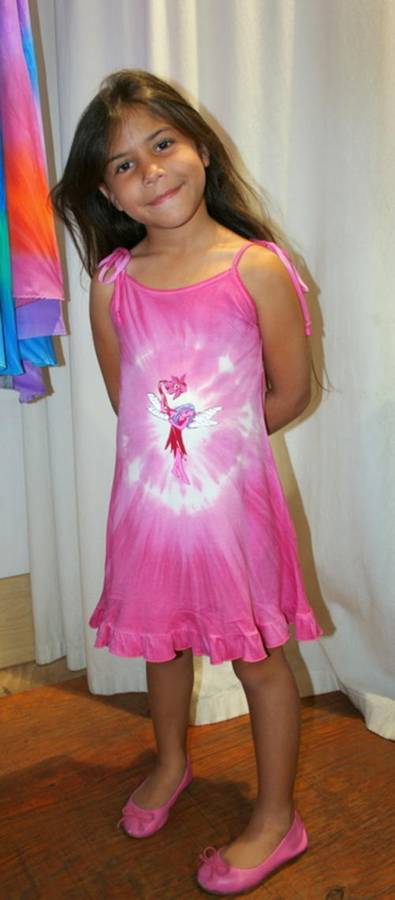 Hand painted Unicorn Tie-Dye dress PINK FAIRY