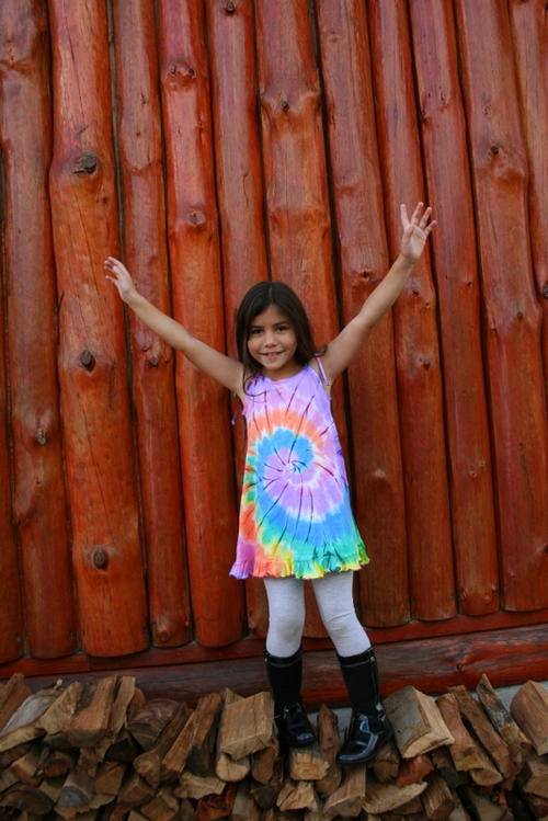 Tie-Dye dress rainbow spiral