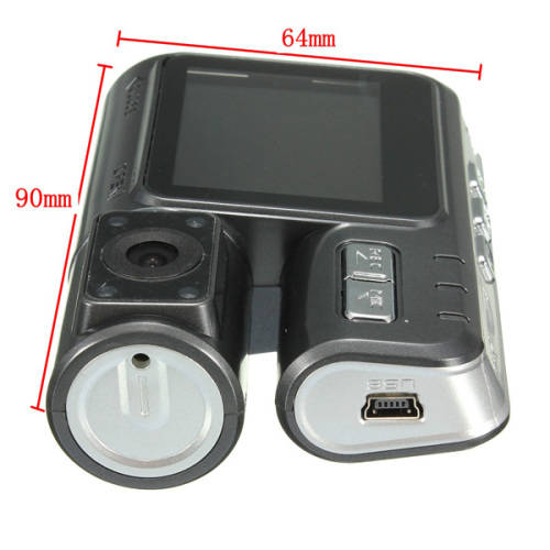 HD Dual Lens Car Camera H.264 Dash DVR Video Recorder Cam G-sensor