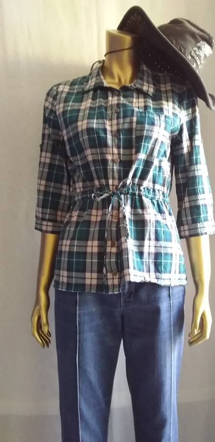 Green check Shirt Large
