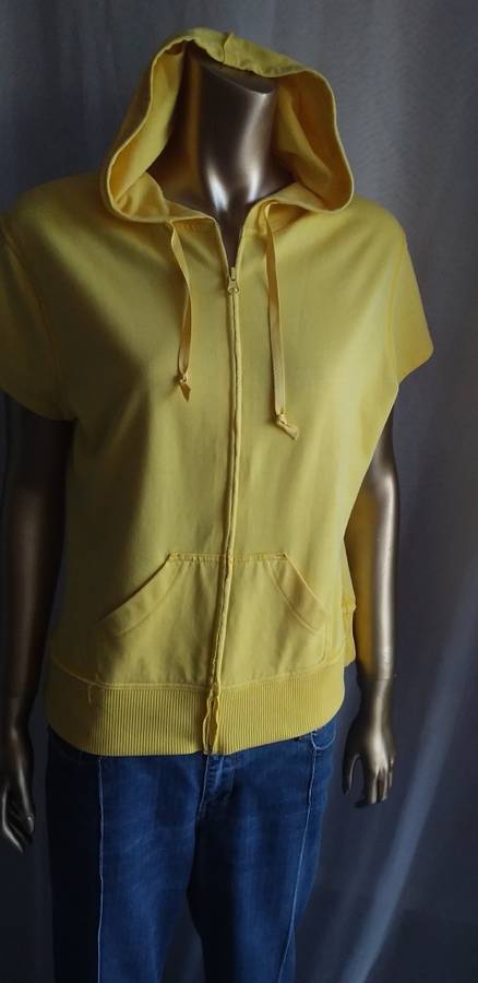 Yellow short sleeve hoodie XXL
