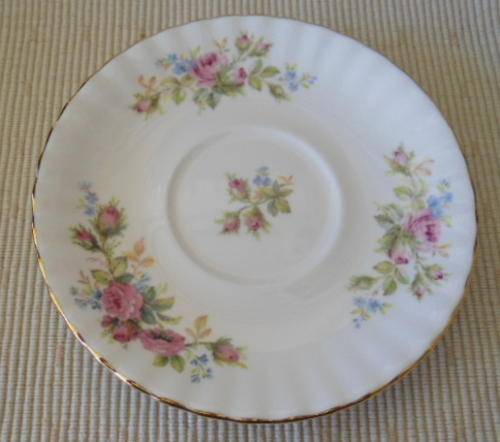 ROYAL ALBERT "MOSS ROSE" SAUCER FOR 2 HANDLED SOUP CUP.