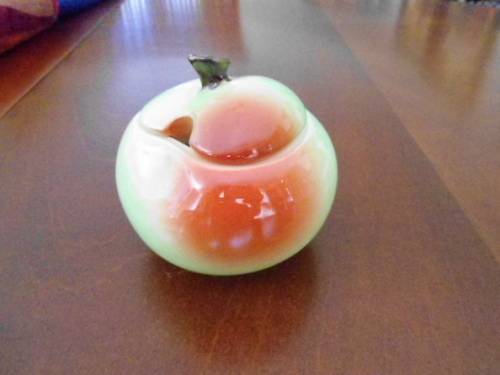 CARLTON WARE HAND PAINTED "APPLE " SHAPE PRESERVE POT