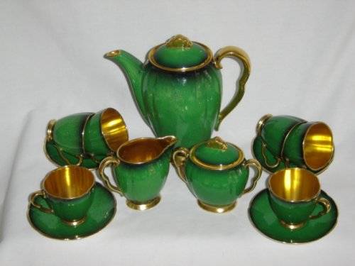 CARLTON WARE " VERT ROYALE " C/1930's COMPLETE COFFEE SET