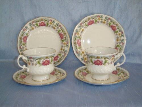 PAIR OF ROYAL STAFFORD BONE CHINA TRIOS