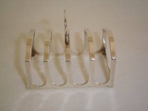 HALLMARKED SILVER TOAST RACK , BIRMINGHAM 1949
