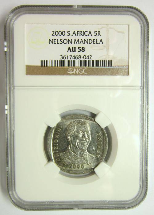 ***Nelson Mandela 2000 R5 - NGC AU58***Complete your collection!!! 2x Available
