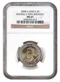 ***YEAR-END SPECIAL!!!***HIGH GRADE***Nelson Mandela 2008 R5 - NGC MS67***