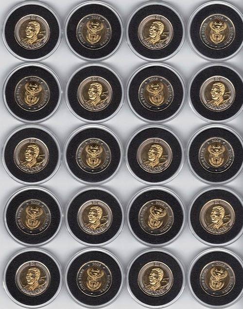 ***WEEKEND SPECIAL!***Mandela 2008 R5's***Black Encapsulated, from sealed bag of 400***Per coin***