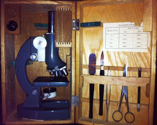 ***TAKE A LOOK!*** LOVELY OLD MICROSCOPE IN WOODEN CASE!